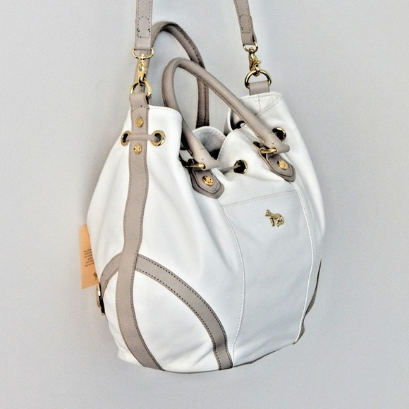 NWT EMMA FOX JUNO Leather Satchel Shoulder Handbag White NEW - Picture 8 of 16